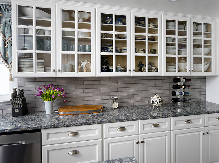 designing your kitchen with glass fronted cabinets